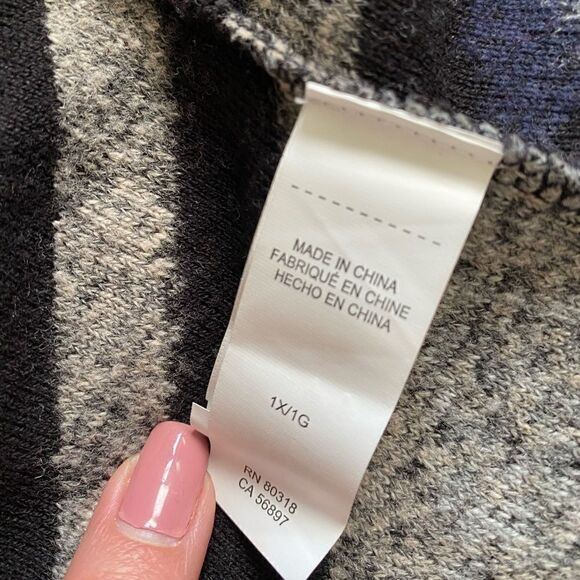 Lucky Brand Open Front Cardigan New Abstract Geometric Womens Size 1X - Picture 9 of 9